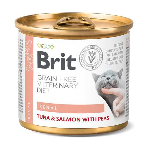 Влажный корм Brit Grain Free Veterinary Diets Renal для взрослых кошек с хронической почечной недостаточностью с тунцом лососем. Киев - изображение 1