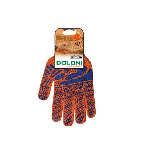 Рукавички 794 трикотаж з малюнком ПВХ клас 7 помаранчевий Standart ДКГ Житомир - изображение 1