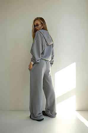 Женский трендовый базовый спортивный костюм трехнить петля Серый, 46/48 Одесса