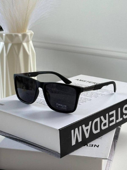 Модні Чоловічі сонцезахисні окуляри Porsche Design з пластиковою оправою на середнє обличчя Київ - фото 1