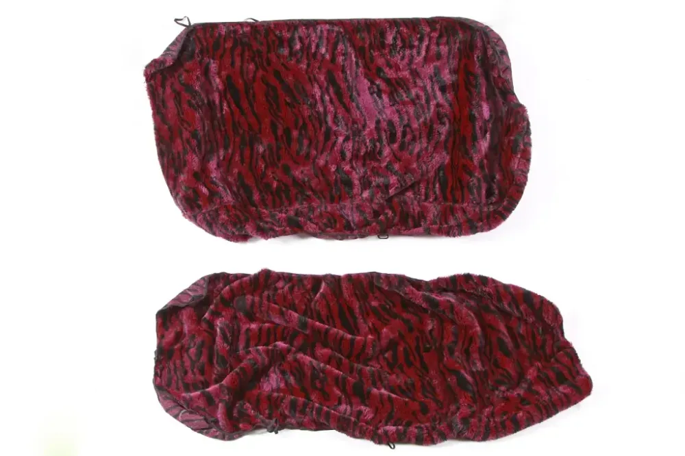 Чехли на сидіння хутра хутряні чорний/бордовий Вінниця - фото 3