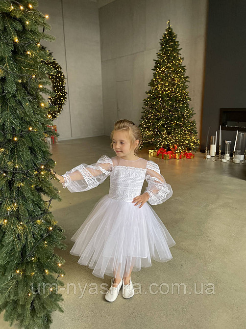 Платье Снежинка Белое нарядное платье с рукавами Кривой Рог - изображение 3