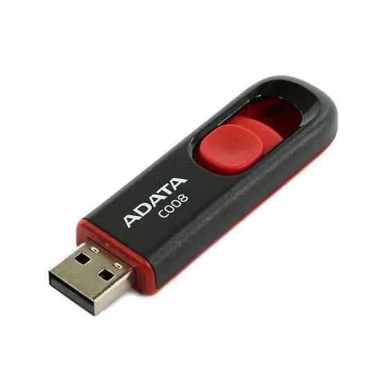 Флешка A-DATA USB накопичувач 2.0 C008 16Gb, колір чорний / червоний AC008-16G-RKD Одеса