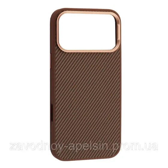 Iphone 17 Pro Max Захисний чохол Kevlar style (коричневий карбон) Одеса
