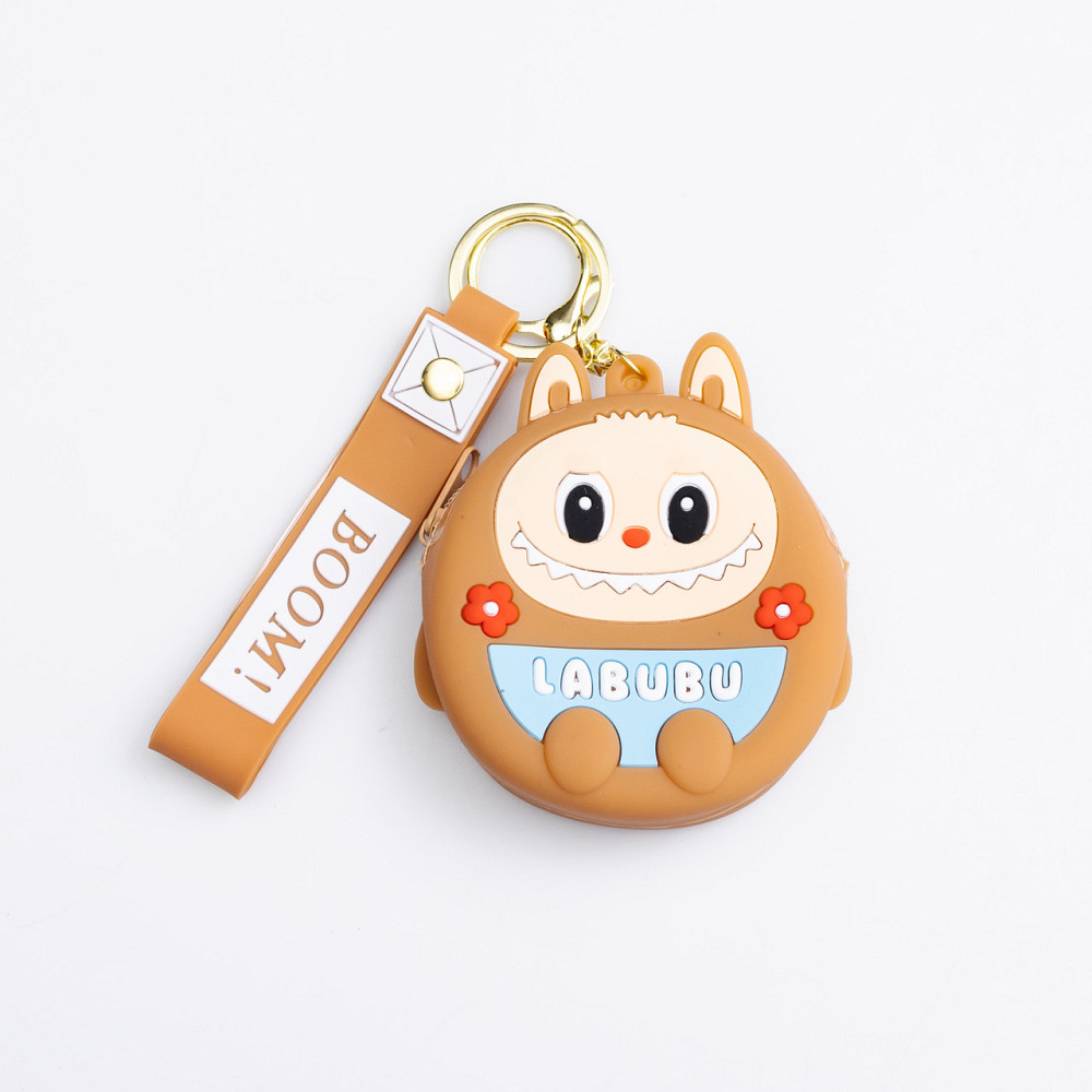 Yiwu Дитячий гаманець-брелок Лабубу 7,5×7×2,5 (см з ремінцем і карабіном Бежевий HP-55-15BR Коломыя - изображение 1