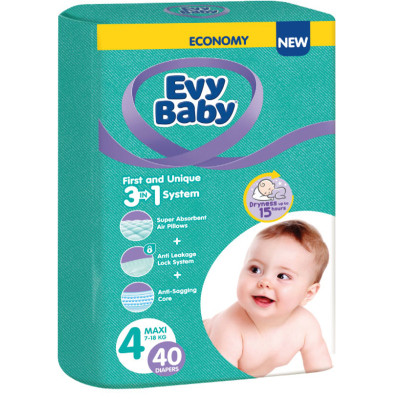 Підгузки Evy Baby Maxi Twin 7-18 кг 40 шт (8683881000028) Вінниця - фото 1