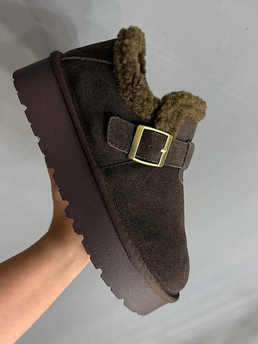 Черевики жіночі Hengji 003-7 уггі натуральна замша з пряжкою коричневі, 39, 24,5 см Київ - фото 8