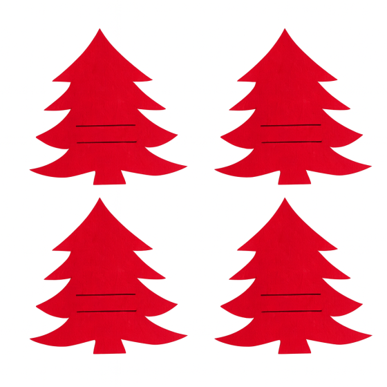 Новогодний держатель для столовых приборов Ёлочка 4 штуки 20 на 20 см красный Киев