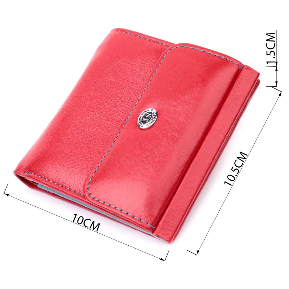 Женский кошелек среднего размера из натуральной кожи ST Leather 19496 Красный Киев - изображение 8