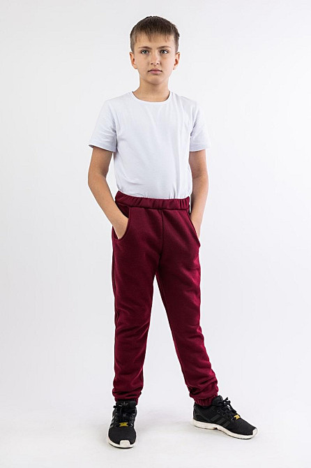 Дитячі теплі штани унісекс, бордовийр. 110 топ Крохатушка одяг Київ - фото 3
