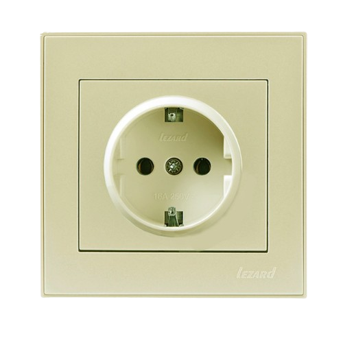 RAIN крем Розетка внутрішня із заземленням Лезард Житомир