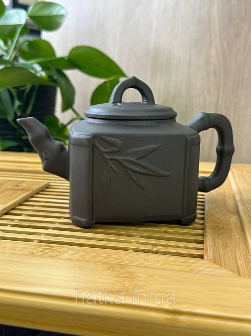 Чайник заварювальний ісинська глина 450 мл "Гілка бамбук" темний Т2591-1 Київ - фото 1