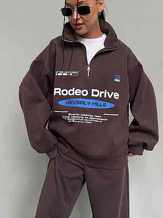 Жіночий стильний оверсайз-костюм тринитка на флісі 46/48 Одеса