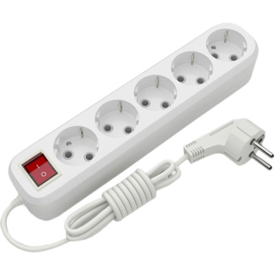 Мережевий подовжувач Electrum C-ES-1815 5.0m, 5 роз, white (C-ES-1815) Вінниця - фото 1