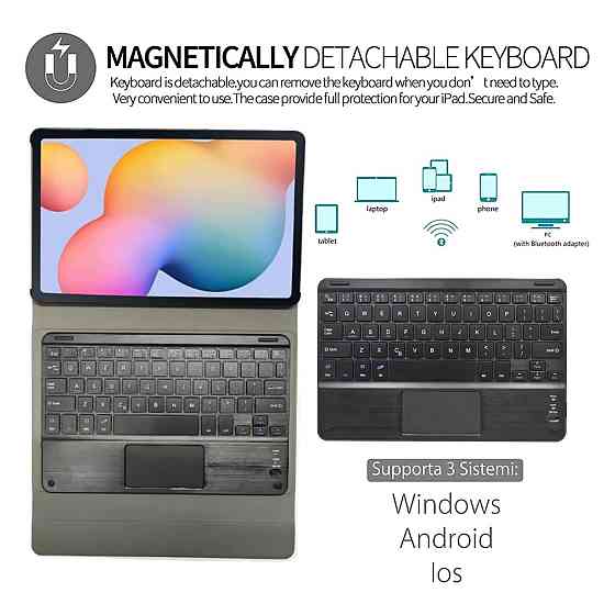 Чохол з клавіатурою для Samsung Galaxy Tab A 10.1 2019 SM-T510/SM-T515/SM-T517 BlinkCat BT тачпад QWERTY чорна клавіатура Київ