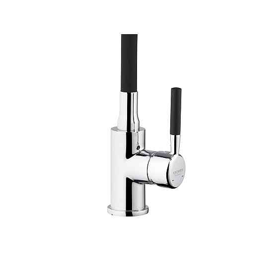 Смеситель для кухни с гибким изливом Kroner KRM Kuche - C132BLK хром/черный Киев