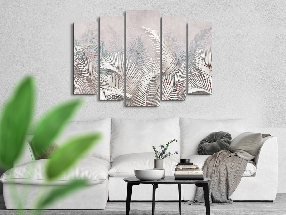 Модульна картина у вітальню / спальню Абстракція Листя Папороті Art-467_5 ( 80х118см ) Київ - фото 3