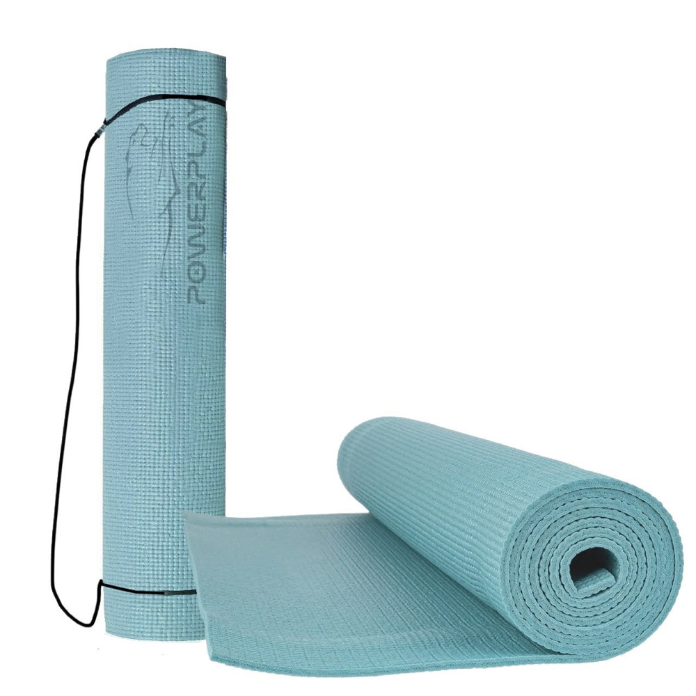 Килимок для йоги та фітнесу PowerPlay 4010 PVC Yoga Mat Зелений (173x61x0.6) Кам'янське - фото 1