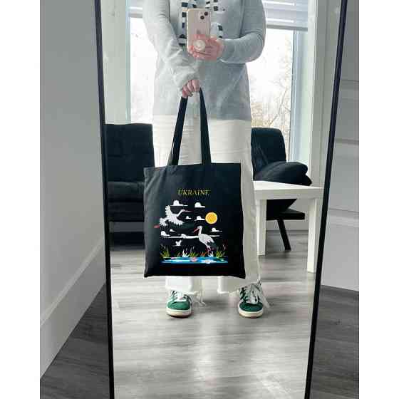 Екошопер BookOpt ВК4065 Ukraine «Журавлі» Символ щастя Чорний Київ