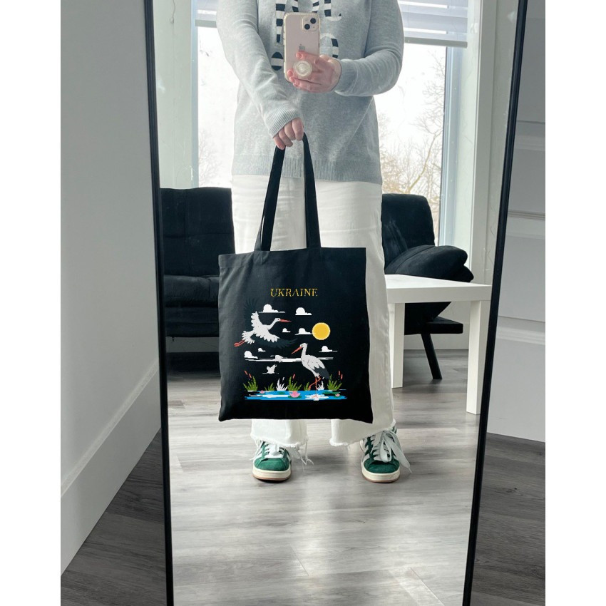 Екошопер BookOpt ВК4065 Ukraine «Журавлі» Символ щастя Чорний Київ - фото 6