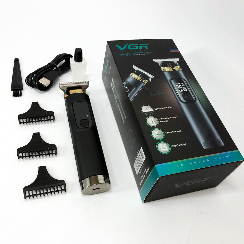 Професійна електрична машинка для стрижки VGR, Тример з регульованою довжиною, Тример бездротовий IQ-47 Київ - фото 6