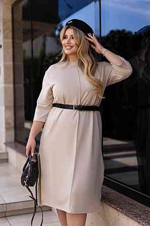 Трикотажное платье свободного кроя Berry 46-48, Бежевый Киев