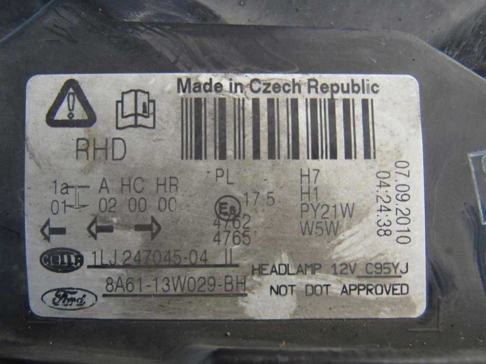 Фара права Ford Fiesta MK7 2010-2013 (8A61-13W029-BH) Ковель - изображение 5