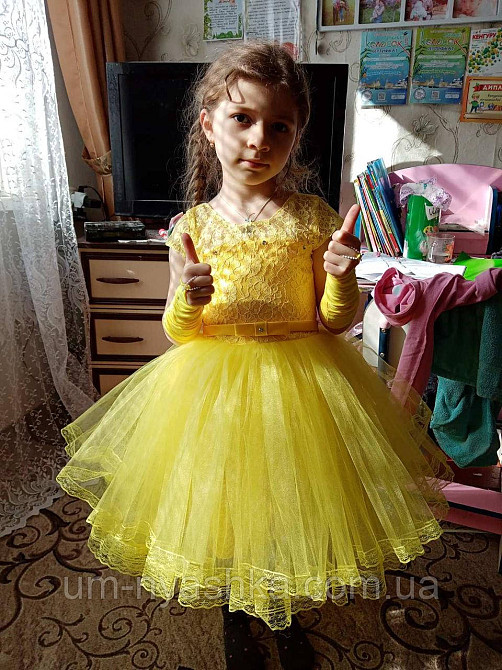 Жовте нарядне плаття на дівчинку костюм Сонечко, Курчатко, Качечка, Кульбаба Кривий Ріг - фото 2