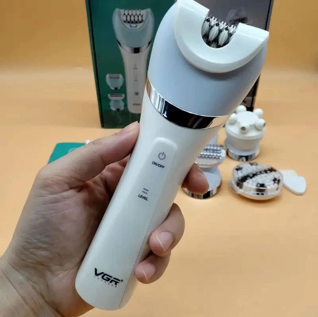 Епілятор жіночий 5в1 VGR V-751 IPX6 (бритва, пемза, масажер, щітка) 5 насадок Зелений Київ - фото 9