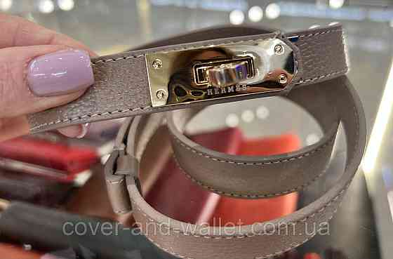 Стильний жіночий ремінь пудрового кольору в стилі Hermes 20 мм Puos Київ