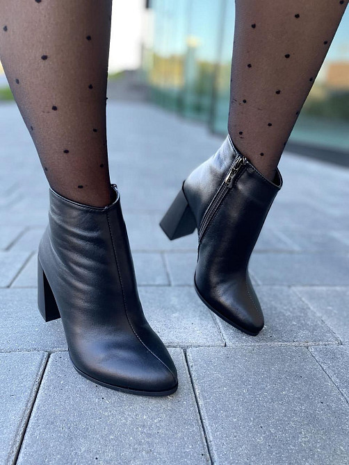 Nivelle Черевики жіночі NIVELLE чорні натуральна шкіра каблук 8см 35р.36р.40р. (4822) Коломыя - изображение 4