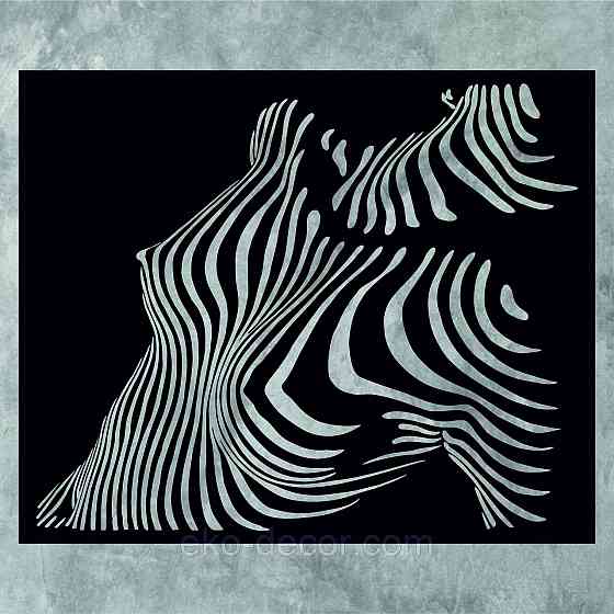 Декоративне настінне Панно «Тіло Жінки», Декор на стіну 70*57 см, Чорний Київ