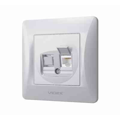 Комп&apos;ютерна розетка Videx BINERA CAT6 одинарна сереб (VF-BNSK1PC6-SS) Вінниця