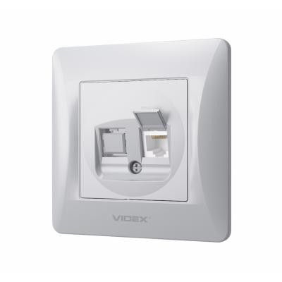 Комп&apos;ютерна розетка Videx BINERA CAT6 одинарна сереб (VF-BNSK1PC6-SS) Вінниця - фото 2
