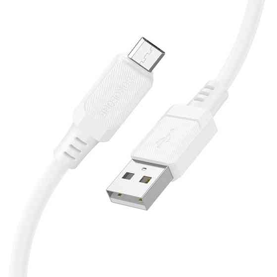 Кабель BOROFONE BX115 Lotto silicone charging data cable Micro White Киев