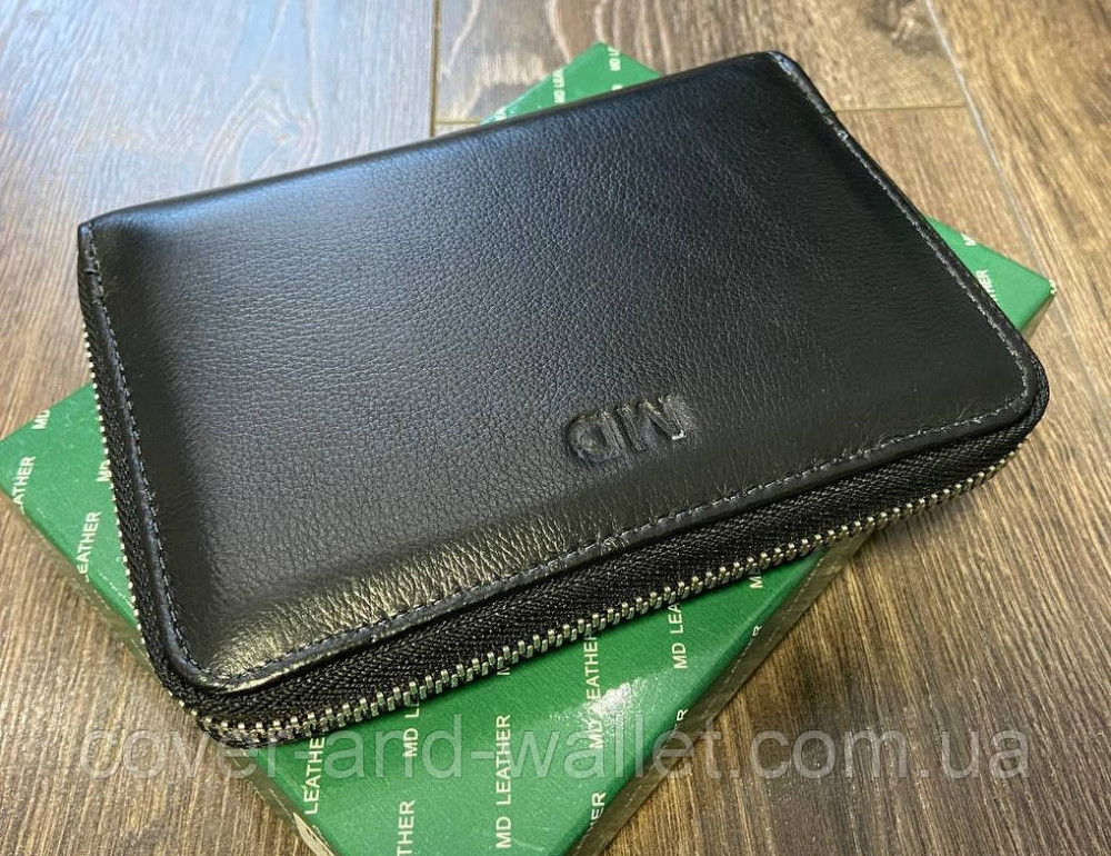 Невеликий чоловічий гаманець на блискавці з відділенням для паспорту MD 7M-117 Київ - фото 1