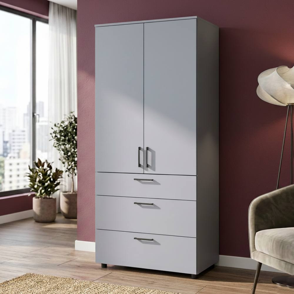 Шафа для одягу Doros Торн Сірий 2 ДСП/3Ш (штанга) 90х51.6х200 (DRS-012025) Львів - фото 1