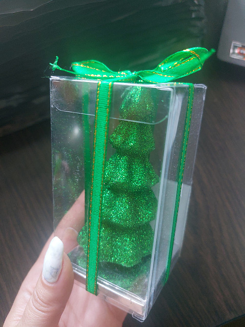 Новорічна свічка Ялинка 9 см зелений Київ - фото 1