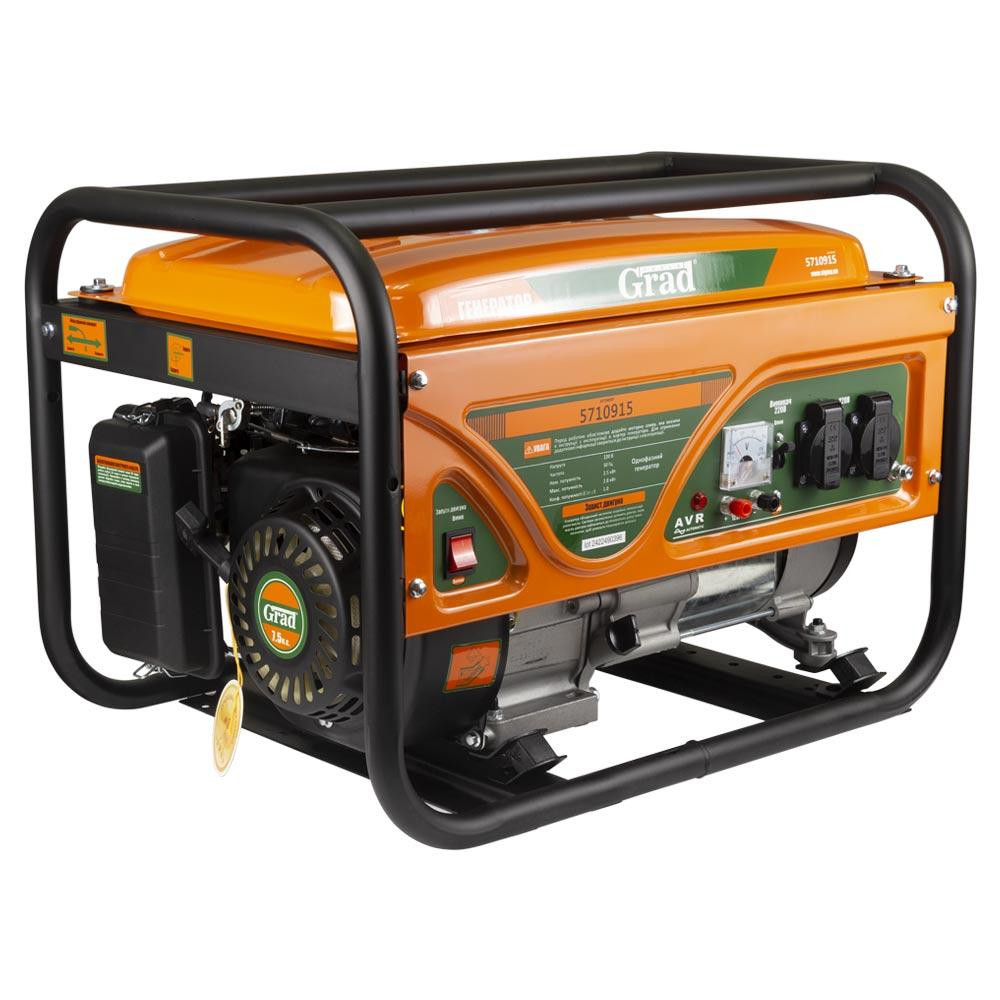 Генератор бензиновий 230 В 2.5/2.8 кВт 4-тактний ручний запуск GRAD (5710915) Київ - фото 1