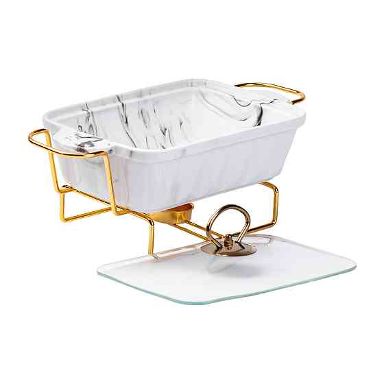 Фарфоровий мармит 1 л з підігрівом на металічній основі Київ