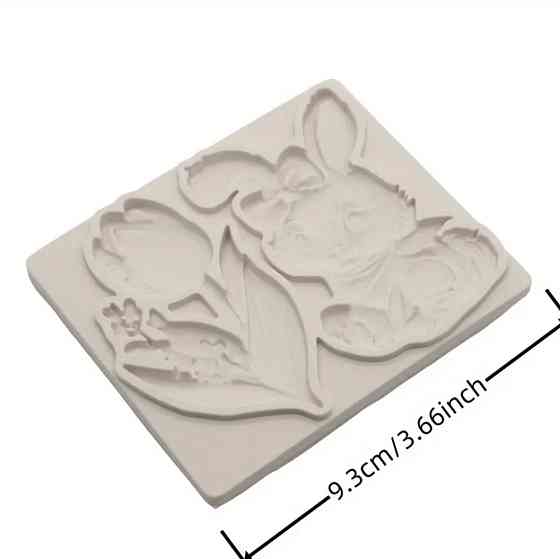 Молд пасхальный кролик 93 на 80 мм серый Киев