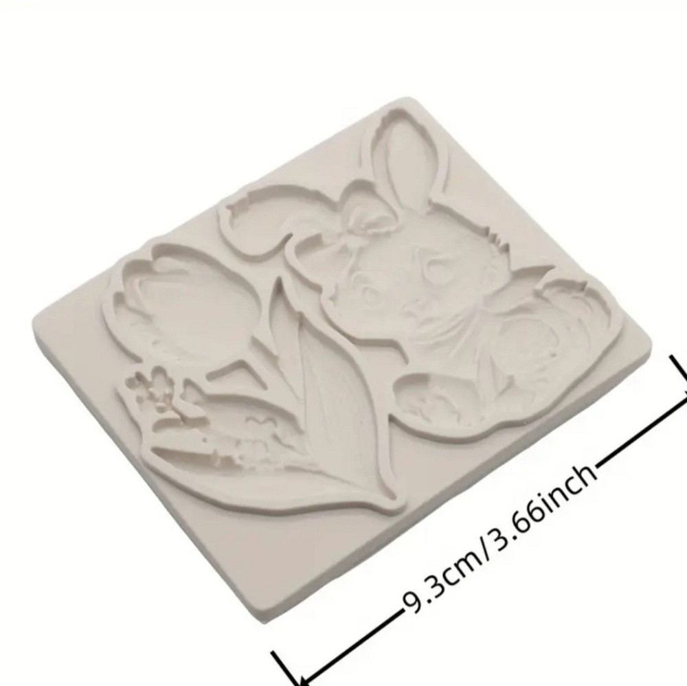 Молд пасхальный кролик 93 на 80 мм серый Киев - изображение 2