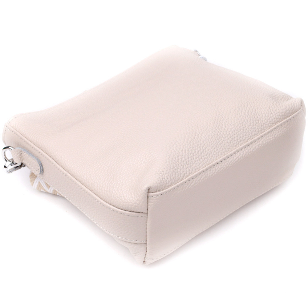 Повсякденна плечова сумка з натуральної шкіри Vintage 22915 Білий Київ - фото 6