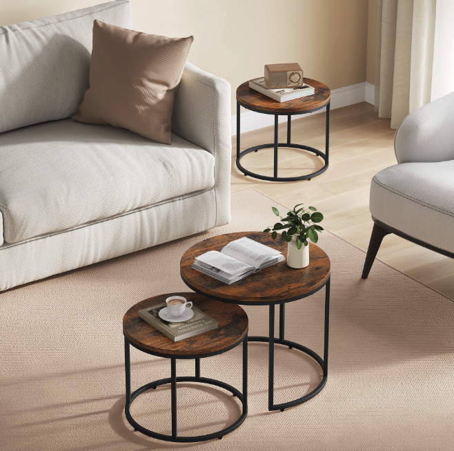 Комплект журнальних столиків Leobert Oreo круглі коричневий Київ - фото 4