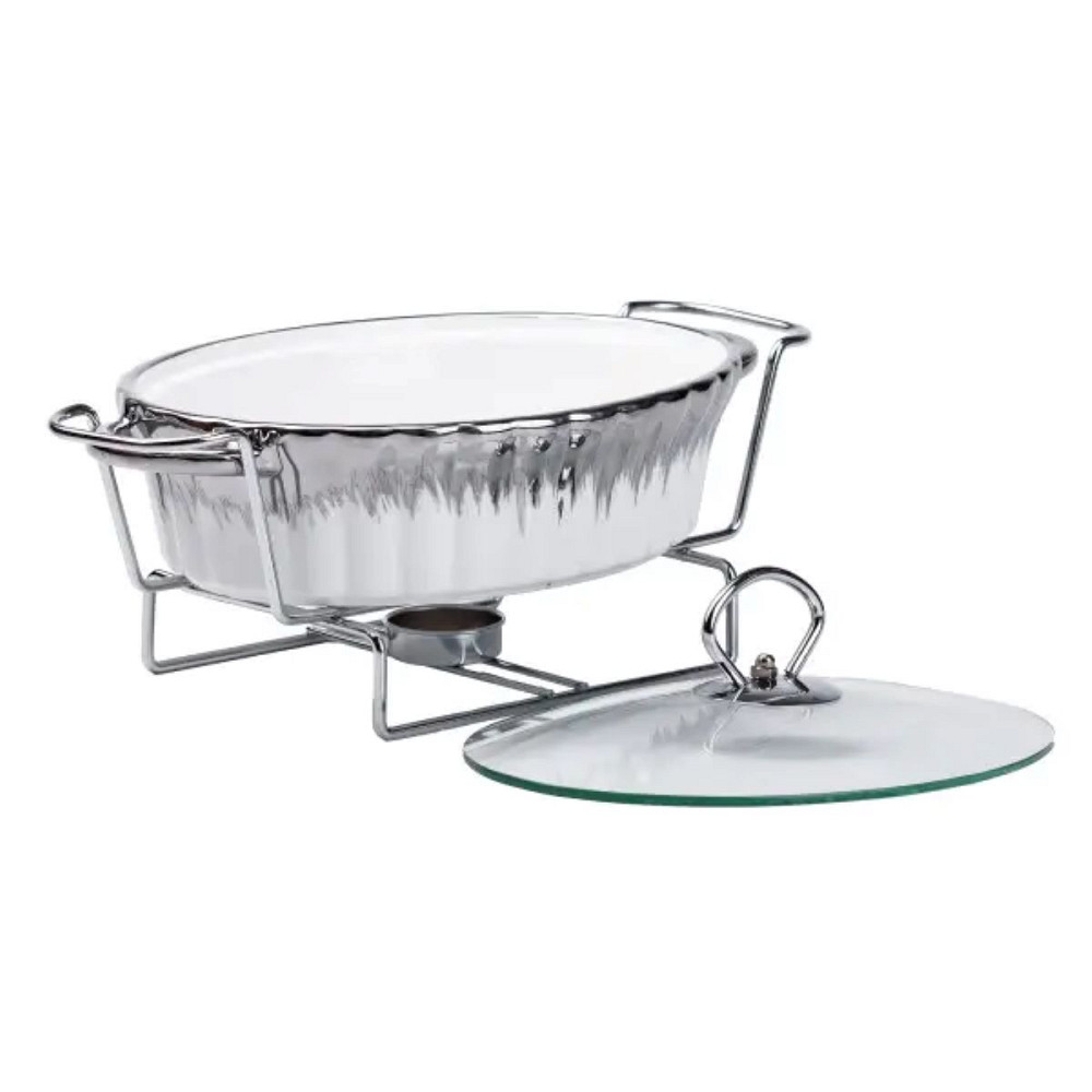 Марміт порцелянаовий на 1 л овальний з підігрівом 31×19×13 см HP1022 Коломыя - изображение 3