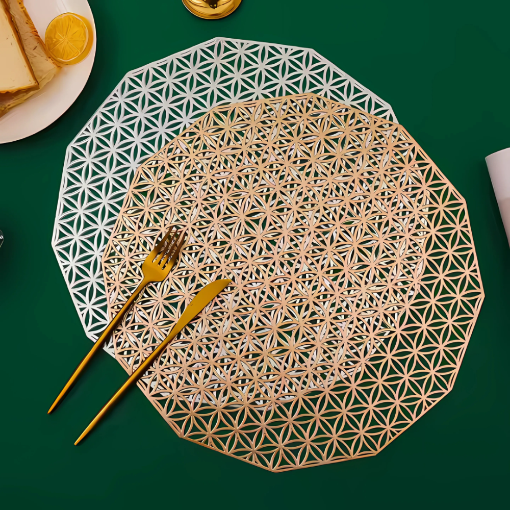 Сервірувальна серветка під гаряче кругла, килимок сервірувальний килимок сріблястий набір 2 шт Кам'янець-Подільський - фото 2