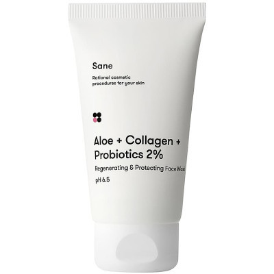 Маска для лица Sane Aloe + Collagen + Probiotics 2% Regenerating & Protecting Face Mask 75 мл (4820266830199) Винница - изображение 1