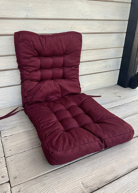 Подушка для стільців (50x120х8 см) подвійна Decorator Мальмо колір бордовий 84-124 Київ - фото 2