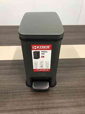 Відро для сміття з плавним закриттям прямокутне Koer TC-010108-07 8 л колір графіт (KR5591) Київ