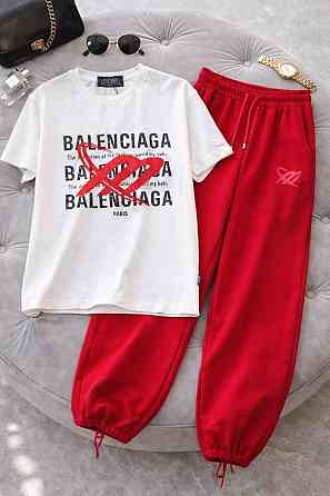 Стильний жіночий, зручний костюм двонитка пеньє + кулір Червоний, 46 Одеса